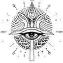 Ankh with Eye of Ra and Eye of Horus  tattoo design idea