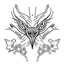 Old nordic style raven tattoo design idea
