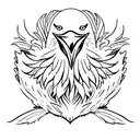 Old nordic style raven tattoo design idea