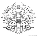 Old nordic style raven tattoo design idea