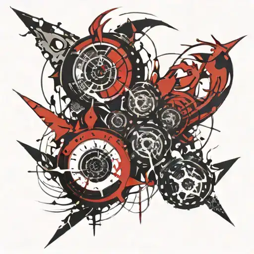 Berserk eclipse on elbow tattoo design idea