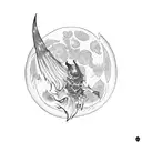 gothic moon  tattoo design idea