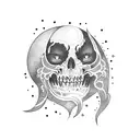 gothic moon  tattoo design idea