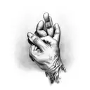 praying hands tattoo design idea