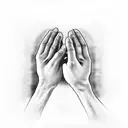 praying hands tattoo design idea