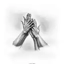 praying hands tattoo design idea