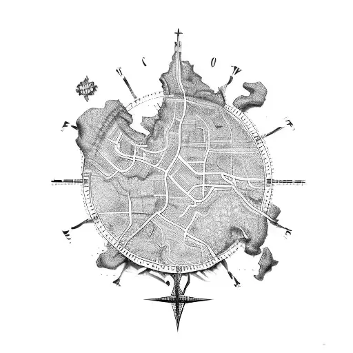 Map of Brittany tattoo design idea