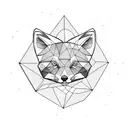 Red panda, fox and stag in a triangle tattoo design idea