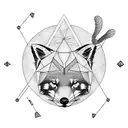 Red panda, fox and stag in a triangle tattoo design idea