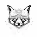 Mix between red panda, fox and stag tattoo design idea