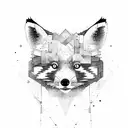 Mix between red panda, fox and stag tattoo design idea