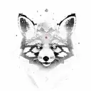Mix between red panda, fox and stag tattoo design idea