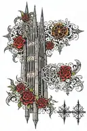 gothic cathedral tattoo design idea