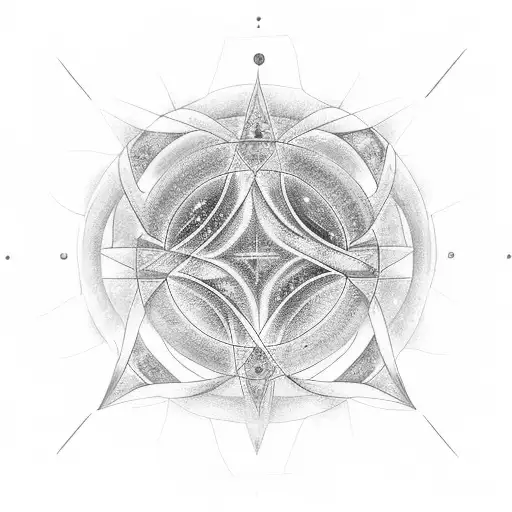 Tree of Life Firmament Geometric Science Knowledge DNA GoldenRatio Mediation Chakra Planets Galaxy Universe HandOfGod tattoo design idea