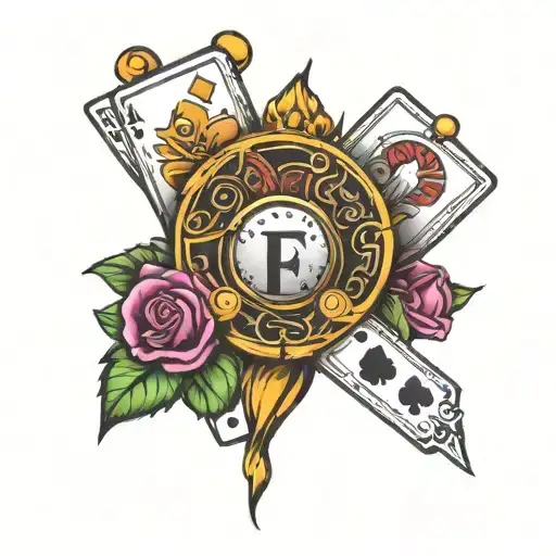 life is a gamble style inspired tattoo design idea