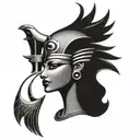 Egyptian goddess Hathor Egyptian God of Motherhood tattoo design idea