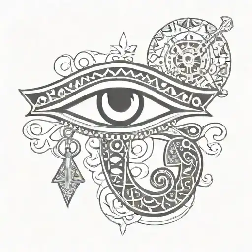 ankh and eye of horus tattoo design idea