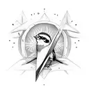 sparrow with lightening bolt tattoo design idea