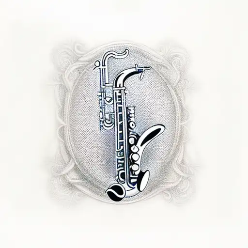 saxophone tattoo design idea