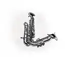 saxophone tattoo design idea