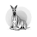 kangaroo with two babies inside its belly tattoo design idea