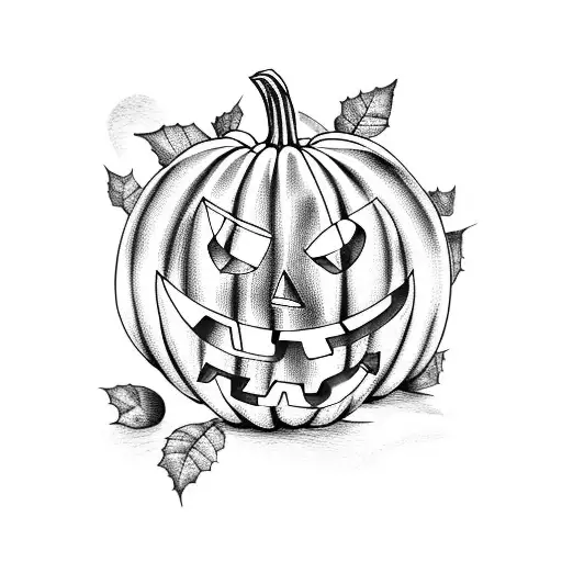halloween pumpkin  tattoo design idea
