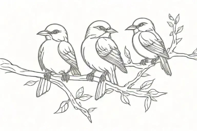 three little birds tattoo design idea