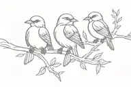 three little birds tattoo design idea