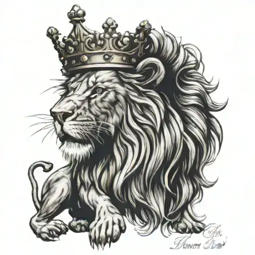 Czech  lion and crown  tattoo design idea