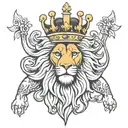 Czech lion and crown tattoo design idea