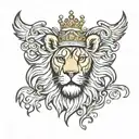 Czech lion and crown tattoo design idea