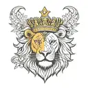 Czech lion and crown tattoo design idea
