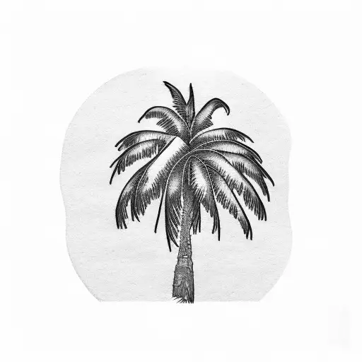 LA palm tree tattoo design idea