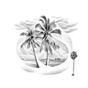 palm tree with the word LA tattoo design idea