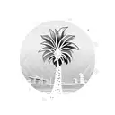 palm tree with the word LA tattoo design idea
