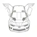 81 camaro outline tattoo design idea