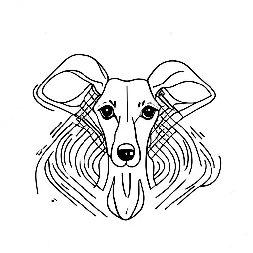 whippet head tattoo design idea