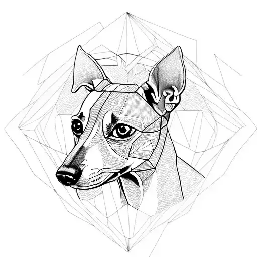 whippet head tattoo design idea