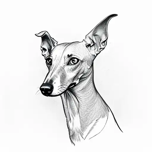whippet head tattoo design idea
