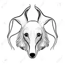 whippet head tattoo design idea