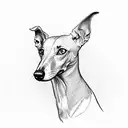 whippet head tattoo design idea
