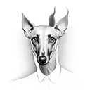 whippet head tattoo design idea