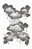 clouds rain falling tattoo design idea