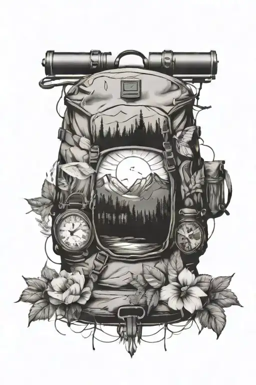 backpacking nature inspired tattoo tattoo design idea