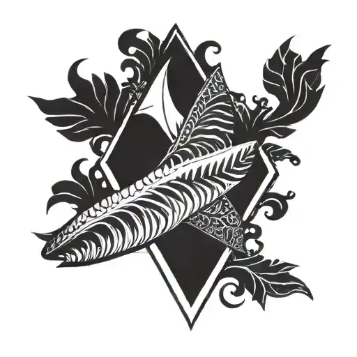 Polynesia shark tooth sleeve from fingers to neck tattoo design idea