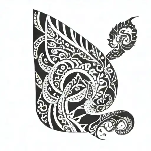 Polynesia loop sleeve from fingers to neck tattoo design idea