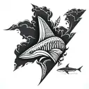 Polynesia shark tooth sleeve from fingers to neck tattoo design idea