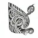 Polynesia loop sleeve from fingers to neck tattoo design idea