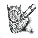 Polynesia loop sleeve from fingers to neck tattoo design idea