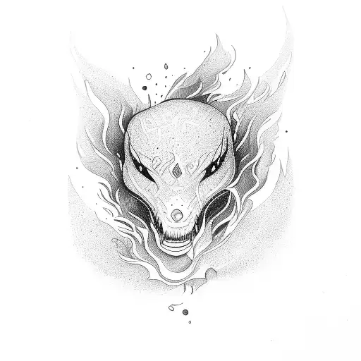 camp-fire tattoo design idea